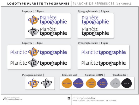 Planche de r&eacute;f&eacute;rence Logo Plan&egrave;te typographie
